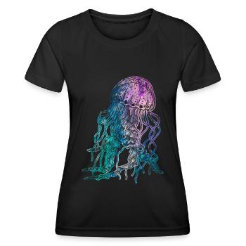 Qualle - Frauen Funktions-T-Shirt - Schwarz - Vorne - AI Model Female 172 light (172cm)
