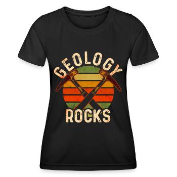 Géologie des roches - T-shirt sport Femme - noir - Devant - AI Model Female 172 light (172cm)