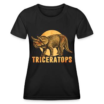 Triceratops Dinosaurier - Frauen Funktions-T-Shirt - Schwarz - Vorne - AI Model Female 172 light (172cm)