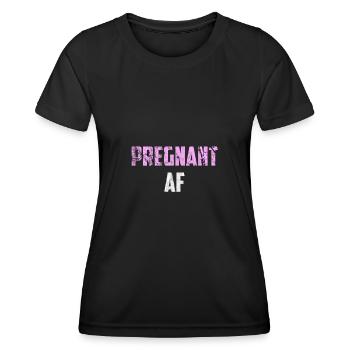 Schwangerschaft - Frauen Funktions-T-Shirt - Schwarz - Vorne - AI Model Female 172 light (172cm)