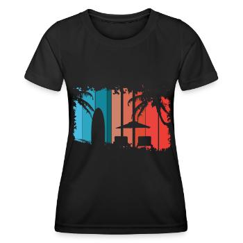 Strand - Frauen Funktions-T-Shirt - Schwarz - Vorne - AI Model Female 172 light (172cm)
