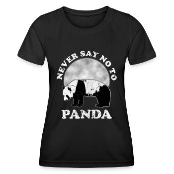 Panda - Frauen Funktions-T-Shirt - Schwarz - Vorne - AI Model Female 172 light (172cm)
