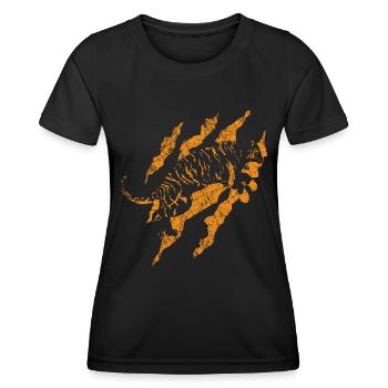 Tiger - Frauen Funktions-T-Shirt - Schwarz - Vorne - AI Model Female 172 light (172cm)