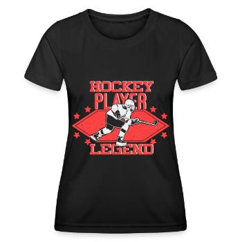 Eishockey - Frauen Funktions-T-Shirt - Schwarz - Vorne - AI Model Female 172 light (172cm)