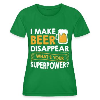 Je fais disparaître la bière Superpower alcool - T-shirt sport Femme - vert - Devant - AI Model Female 172 dark (172cm)
