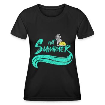 plage - T-shirt sport Femme - noir - Devant - AI Model Female 172 light (172cm)