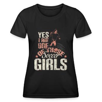 Weiblich Fußball Geschenk - Frauen Funktions-T-Shirt - Schwarz - Vorne - AI Model Female 172 light (172cm)