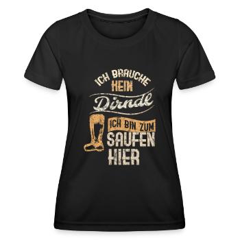 Dirndl - Frauen Funktions-T-Shirt - Schwarz - Vorne - AI Model Female 172 light (172cm)