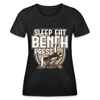 Bench press fitness gift - Women's Functional T-Shirt - black - Front - AI Model Female 172 light (172cm)