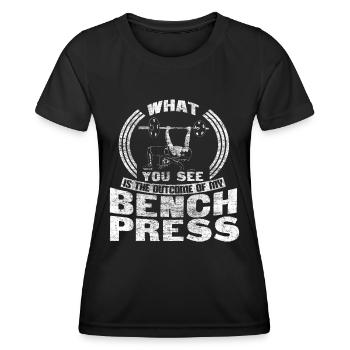 Bench press fitness - Women's Functional T-Shirt - black - Front - AI Model Female 172 light (172cm)