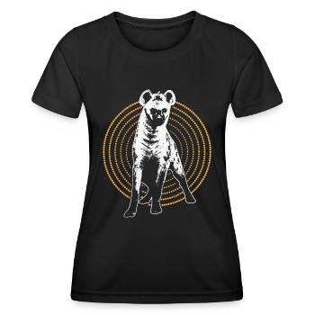 Hyäne Serengeti Aasfresser Geschenkidee - Frauen Funktions-T-Shirt - Schwarz - Vorne - AI Model Female 172 light (172cm)