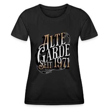 Vieille garde depuis 1971 - T-shirt sport Femme - noir - Devant - AI Model Female 172 light (172cm)
