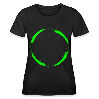 Kreis Hellgrün Bürste Vektor Ring Design Grün - Frauen Funktions-T-Shirt - Schwarz - Vorne - AI Model Female 172 light (172cm)
