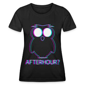 Afterhour Techno Raver Electro Rave Music Club - Women's Functional T-Shirt - black - Front - AI Model Female 172 light (172cm)