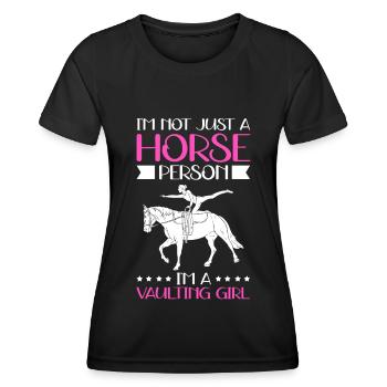 Voltige Sport équestre Sports équestres Cheval Cadeau - T-shirt sport Femme - noir - Devant - AI Model Female 172 light (172cm)