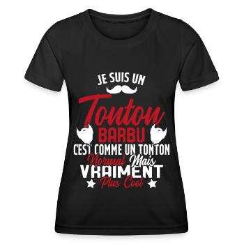Tonton Barbu Humour Cadeau Onlce - T-shirt sport Femme - noir - Devant - AI Model Female 172 light (172cm)