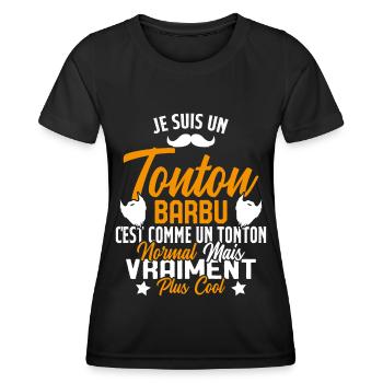 Tonton Barbu Humour Cadeau Onlce - T-shirt sport Femme - noir - Devant - AI Model Female 172 light (172cm)