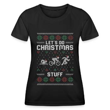 Ugly Christmas | Ugly Christmas Gift - Women's Functional T-Shirt - black - Front - AI Model Female 172 light (172cm)