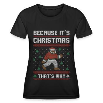 Ugly Christmas | Ugly Christmas Gift - Women's Functional T-Shirt - black - Front - AI Model Female 172 light (172cm)