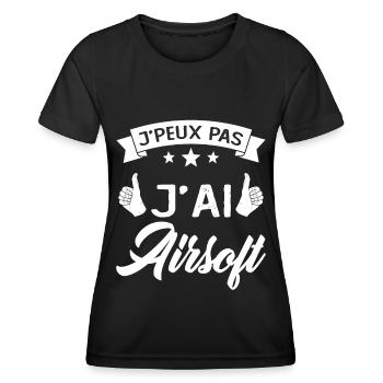 Je Peux Pas J'ai Airsoft Humour Cadeau - T-shirt sport Femme - noir - Devant - AI Model Female 172 light (172cm)