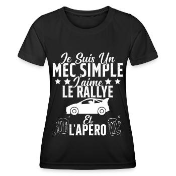 Mec Simple Rallye Apero Humour Rallye Automobile - T-shirt sport Femme - noir - Devant - AI Model Female 172 light (172cm)