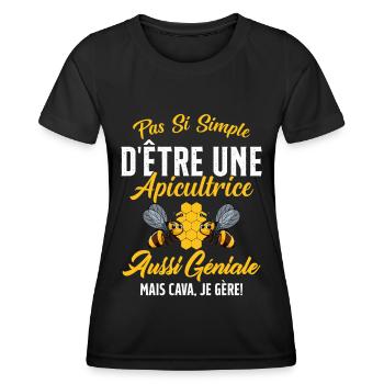 Si Simple D'être Une Apicultrice Géniale Citation - T-shirt sport Femme - noir - Devant - AI Model Female 172 light (172cm)