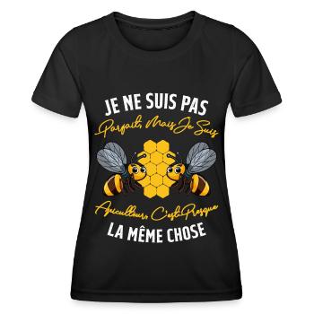 Pas Parfait mais Apiculteur Cadeau Humour Abeille - T-shirt sport Femme - noir - Devant - AI Model Female 172 light (172cm)