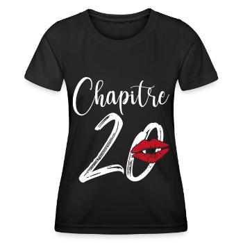 Chapitre 20 Ans Anniversaire Humour Cadeau - T-shirt sport Femme - noir - Devant - AI Model Female 172 light (172cm)
