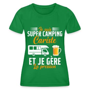 Super Camping Cariste et Je Gère la Pression - T-shirt sport Femme - vert - Devant - AI Model Female 172 dark (172cm)