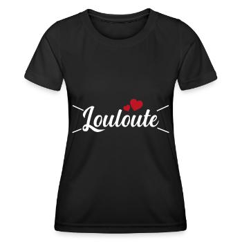 Femme Louloute Humour Mot Affectueux Couple - T-shirt sport Femme - noir - Devant - AI Model Female 172 light (172cm)