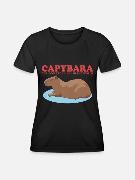 Capybara Capybaras Wasserschwein Geschenk - Funktions-T-shirt dam - svart