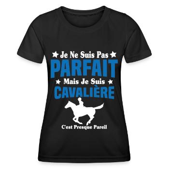 Je ne suis pas Parfait mais je suis Cavalière - T-shirt sport Femme - noir - Devant - AI Model Female 172 light (172cm)
