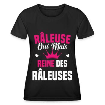 Reine des râleuses - T-shirt sport Femme - noir - Devant - AI Model Female 172 light (172cm)