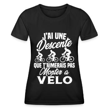 J'ai une descente que t'aimerais Vélo Cadeau - T-shirt sport Femme - noir - Devant - AI Model Female 172 light (172cm)
