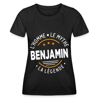 Benjamin L'Homme Le Mythe La Légende - T-shirt sport Femme - noir - Devant - AI Model Female 172 light (172cm)