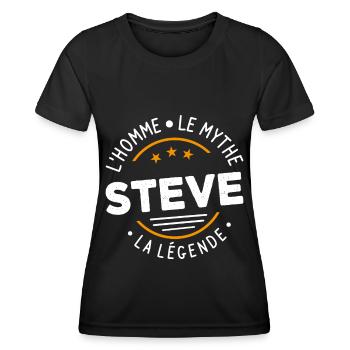 Steve L'Homme Le Mythe La Légende - T-shirt sport Femme - noir - Devant - AI Model Female 172 light (172cm)