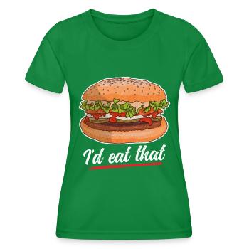 Restauration rapide de Hambourg | Burger Fast Food Cadeau - T-shirt sport Femme - vert - Devant - AI Model Female 172 dark (172cm)