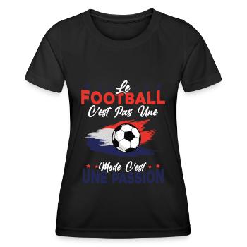 le football Est Une Passion joueur de foot - T-shirt sport Femme - noir - Devant - AI Model Female 172 light (172cm)