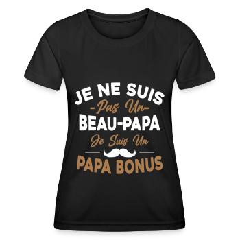 Je Ne Suis Pas Un Beau-papa Je Suis Un Papa Bonus - T-shirt sport Femme - noir - Devant - AI Model Female 172 light (172cm)