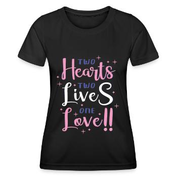 Zwei Herzen, zwei Leben, eine Liebe - Frauen Funktions-T-Shirt - Schwarz - Vorne - AI Model Female 172 light (172cm)