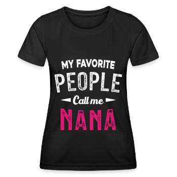 Mes personnes préférées m'appellent Nana - T-shirt sport Femme - noir - Devant - AI Model Female 172 light (172cm)