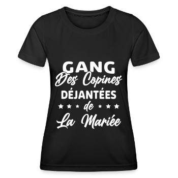 Gang des Copines Déjantées De La Mariée - T-shirt sport Femme - noir - Devant - AI Model Female 172 light (172cm)