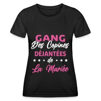 Gang des Copines Déjantées De La Mariée - T-shirt sport Femme - noir - Devant - AI Model Female 172 light (172cm)