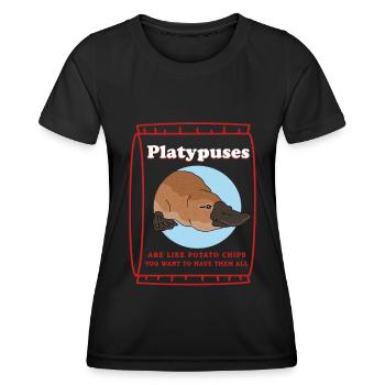 Ornithorynque Cadeau Ornithorynque - T-shirt sport Femme - noir - Devant - AI Model Female 172 light (172cm)