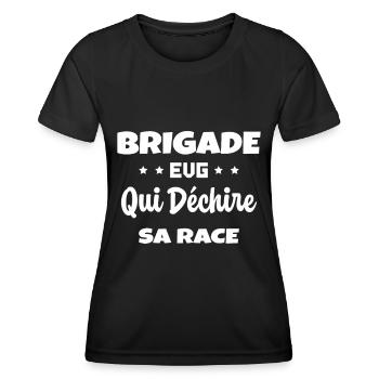Brigade Evg Cadeau Homme Evg Humour Drôle - T-shirt sport Femme - noir - Devant - AI Model Female 172 light (172cm)