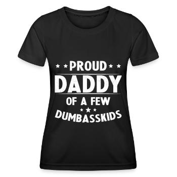 Fier papa de quelques enfants débiles - T-shirt sport Femme - noir - Devant - AI Model Female 172 light (172cm)