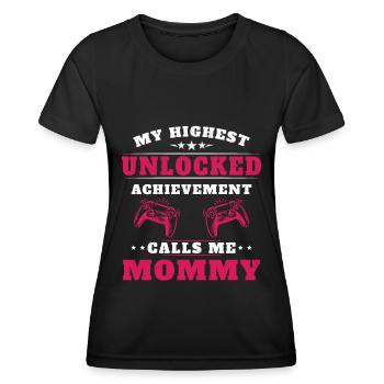 Mon plus haut accomplissement m'appelle mamie - T-shirt sport Femme - noir - Devant - AI Model Female 172 light (172cm)