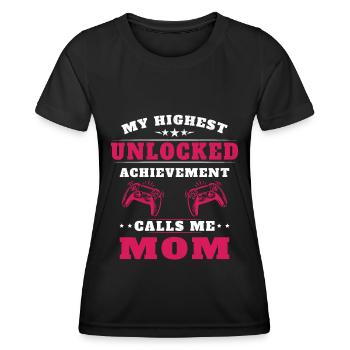 Mon plus haut accomplissement m'appelle maman - T-shirt sport Femme - noir - Devant - AI Model Female 172 light (172cm)