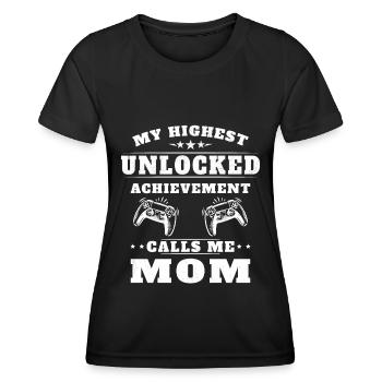 Mon plus haut accomplissement m'appelle maman - T-shirt sport Femme - noir - Devant - AI Model Female 172 light (172cm)