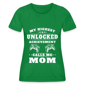 Mon plus haut accomplissement m'appelle maman - T-shirt sport Femme - vert - Devant - AI Model Female 172 dark (172cm)